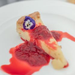 Glazed Lemon Tart with Raspberry Coulis